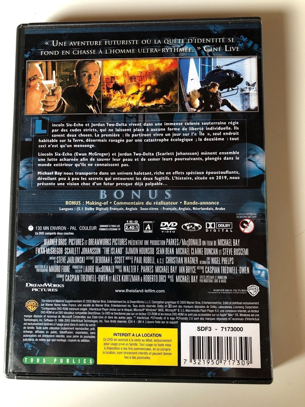 Tutti i DVDs: THE ISLAND DE MICHAEL BAY – Usato da St-Cierges venduto da Crisi53 1