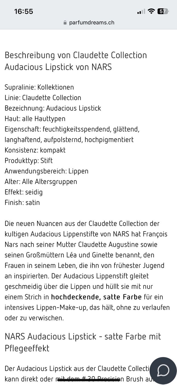 Nars Make-up: LIMITIERTER NARS AUDACIOUS CLAUDETTE LADENPREIS CHF38.90 NEU – Nuovo e nell'imballaggio originale da Zürich venduto da deruja 8