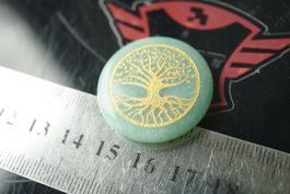 Aventurin Grün  Disc 30x6mm "Baum des Lebens" inkl porto