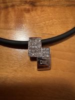 Dior massiv silberkette mit kautschukkette
