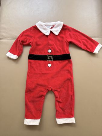 Baby Santa Claus Onesie Red White - Size 86