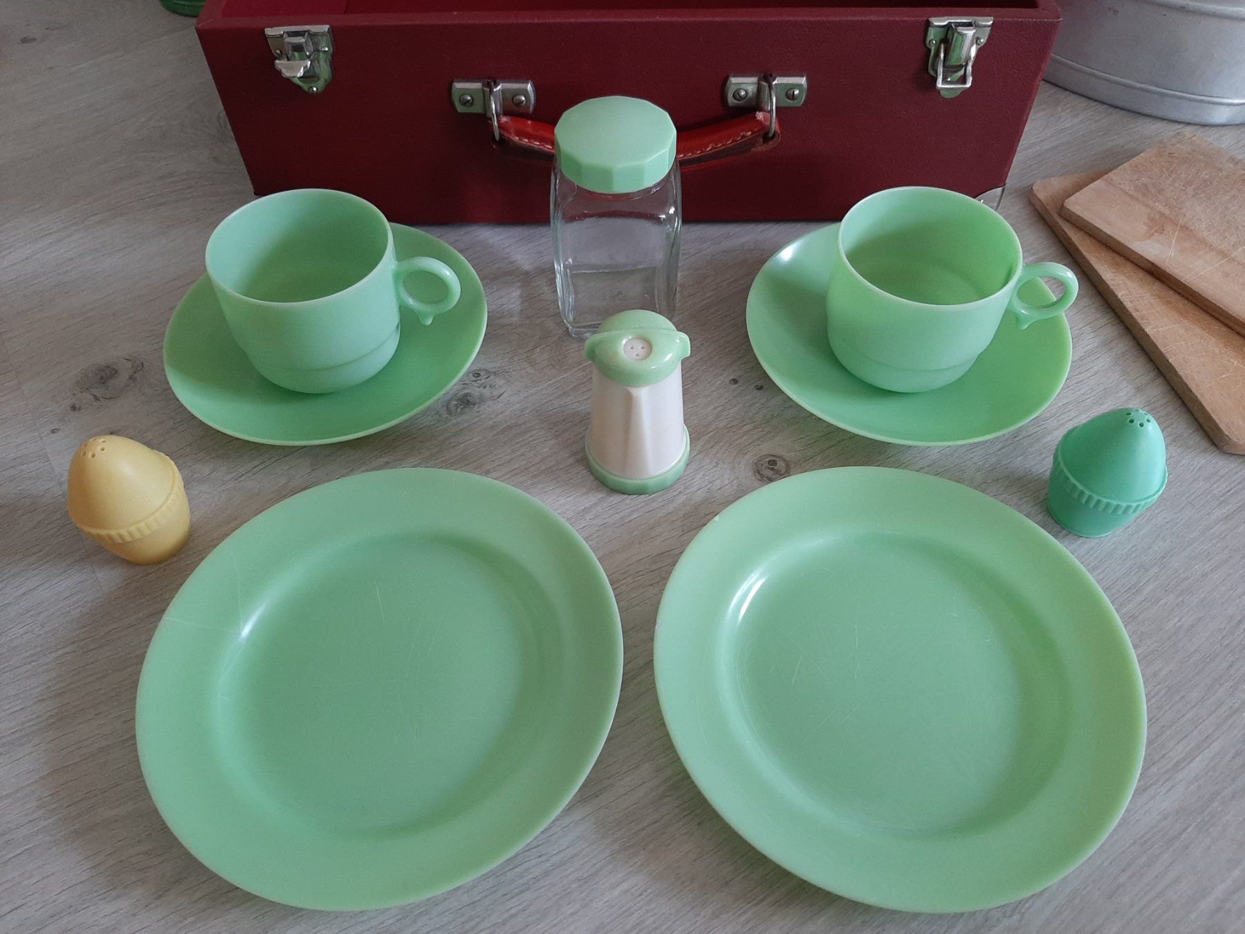 Valigie: 50er 60er J. Mid Century Picknickkoffer Oldtimer Camping – Usato da Erschwil venduto da Karabella 4