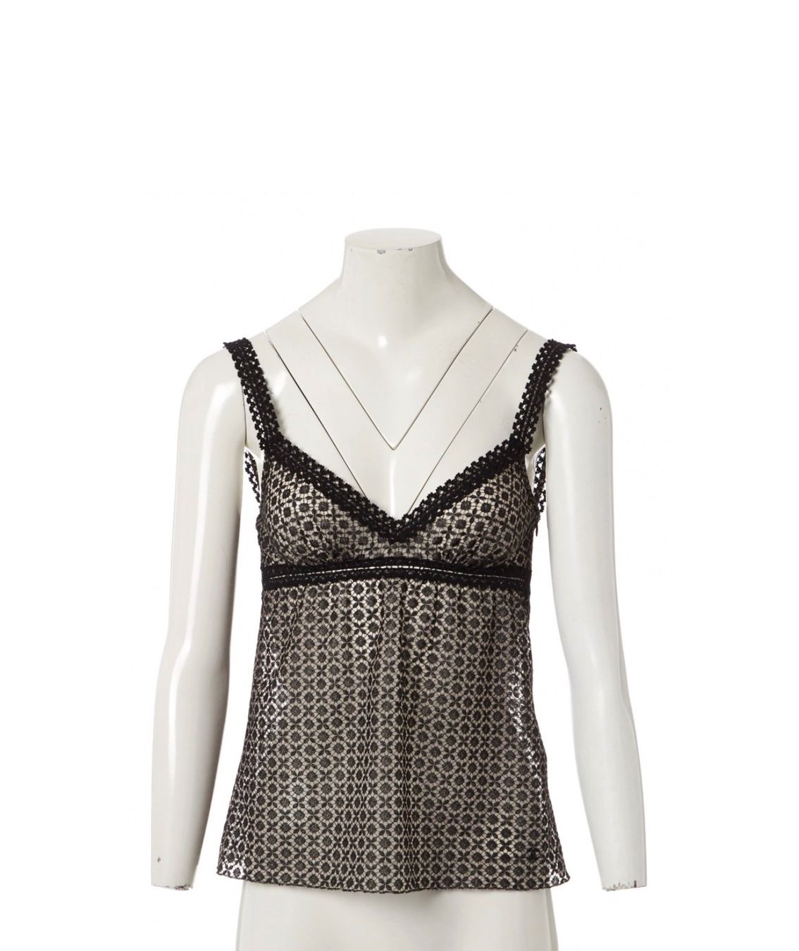 Chanel Top: CHANEL Seidentop Gr. 36 Schwarz/Nude mit Häkelspitz – Usato da Davos Platz venduto da sar_6yvv