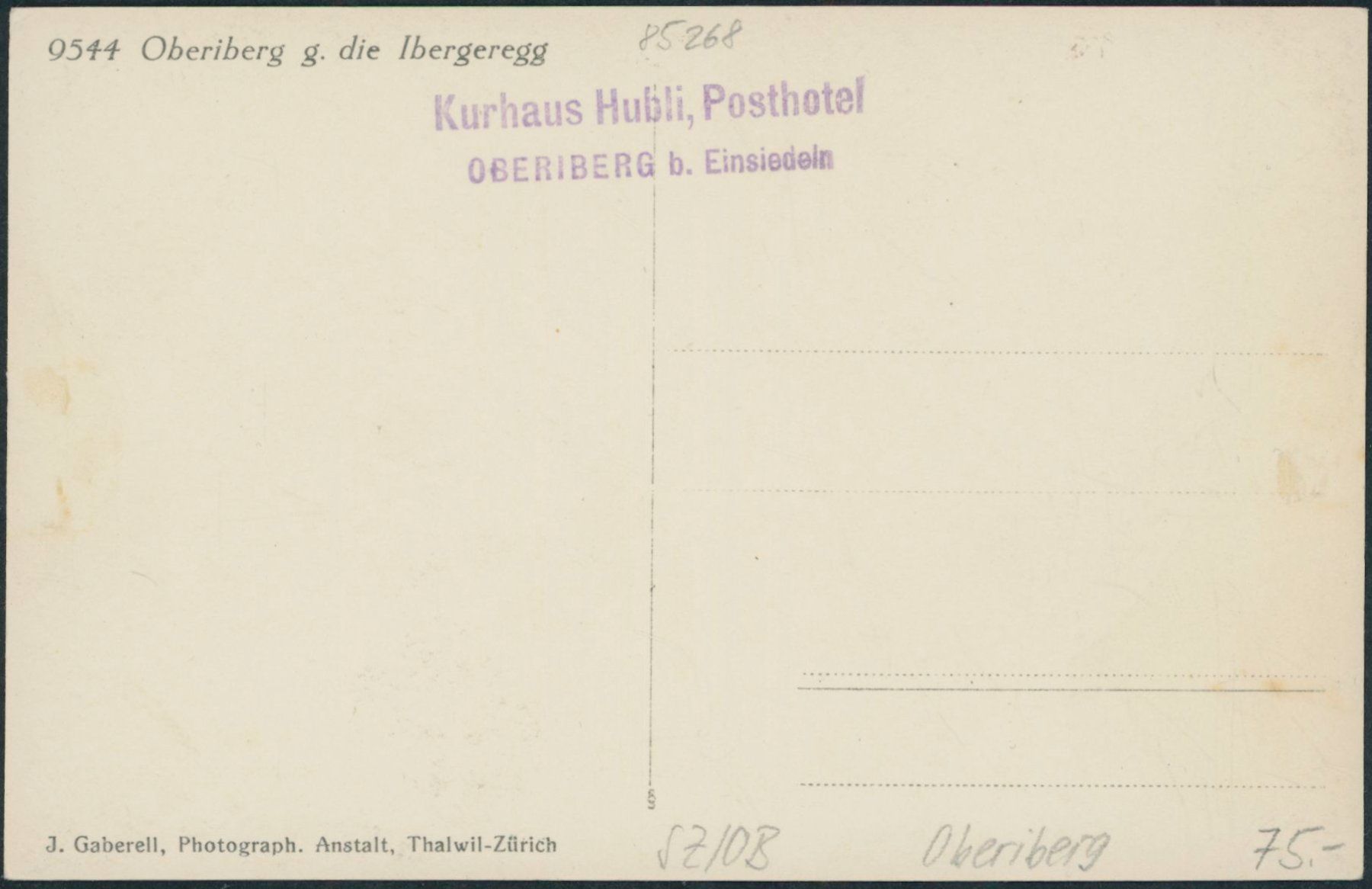 Cartoline postali: SZ Oberiberg – Nuovo (secondo la descrizione) da Schindellegi venduto da masutka7 1