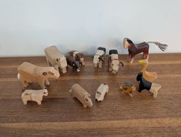 Holztiere - Set von Bauernhoftieren