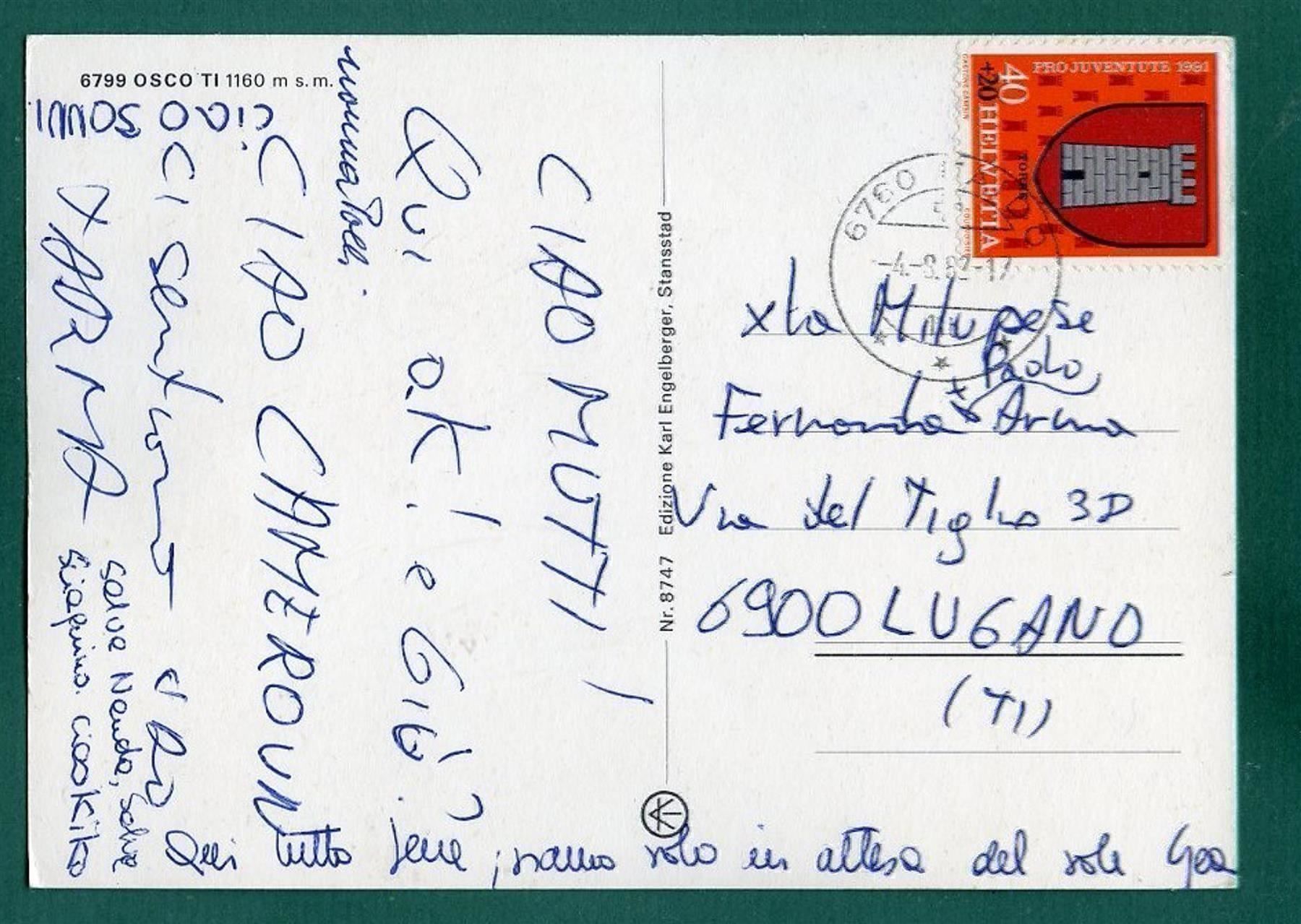 Cartoline postali: Osco TI, 1982, gelaufen, Grossformat – Usato da Sargans venduto da Hausi1951 1