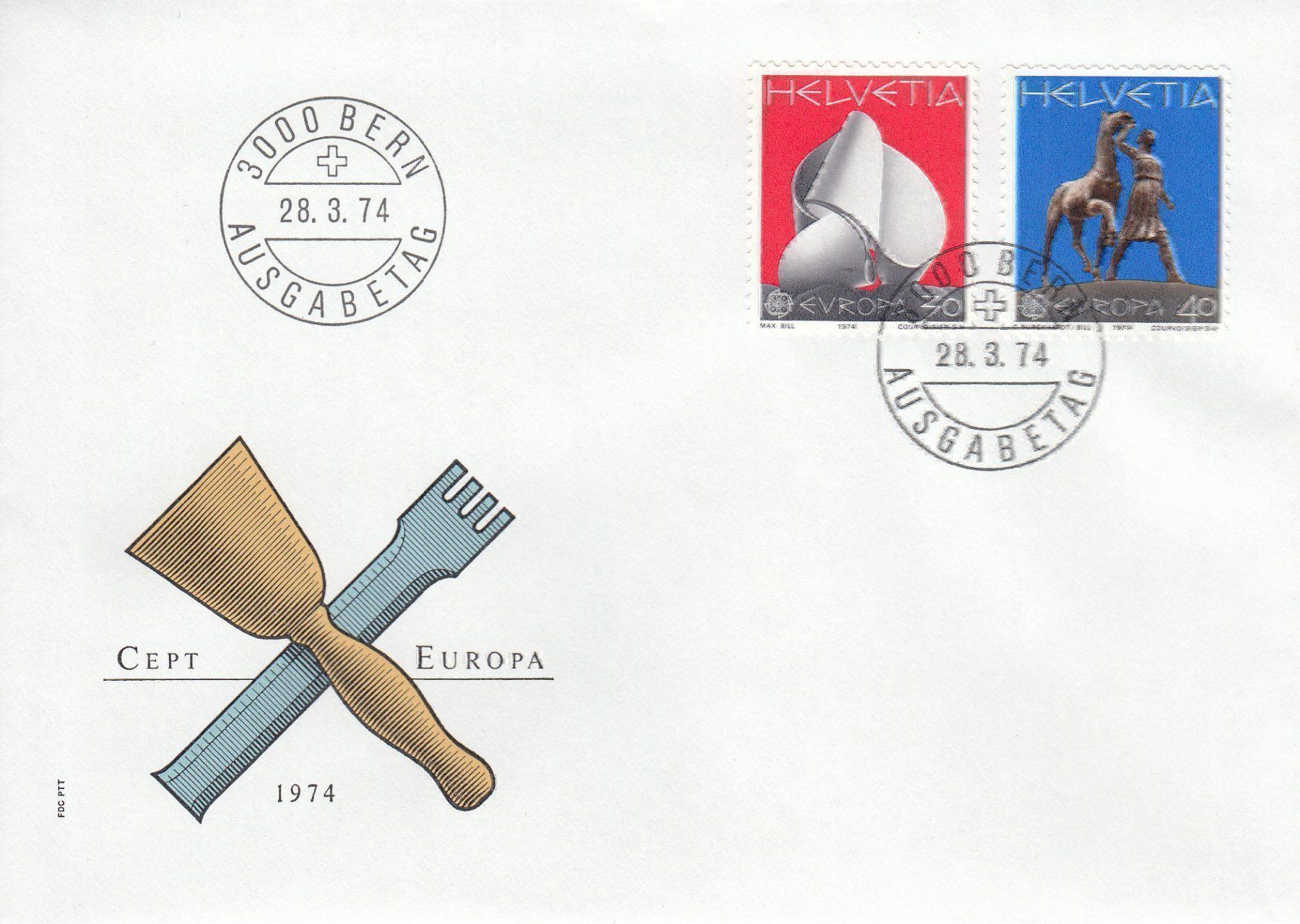 Alle Briefmarken: 1974 556-57 Europa CEPT 1 FDC – Gebraucht aus Spreitenbach von Mustang_1105
