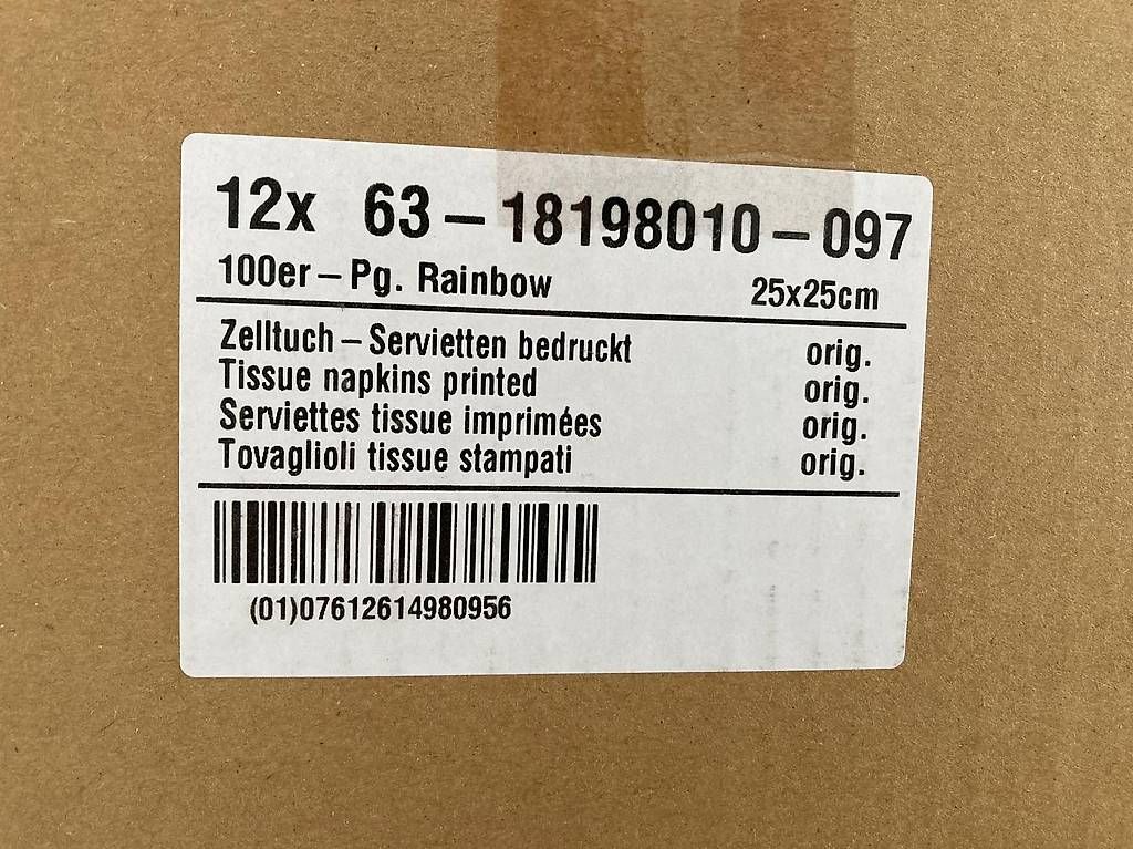 Cucine complete: Rainbow farbige Servietten Kiste 12 mal 100 – Usato da Bern venduto da Cindarella07 1