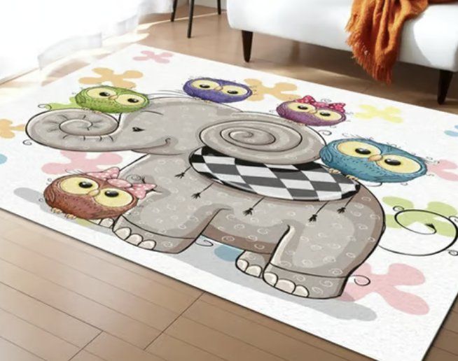 Tappeti: süsser Elefant mit Eulen Teppich 40x60cm – Nuovo e nell'imballaggio originale da Walenstadt venduto da emynmuil1