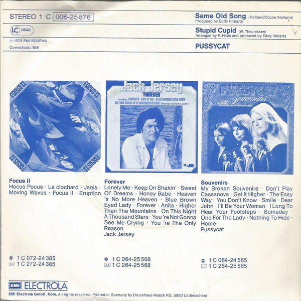 Dischi in vinile: Pussycat: Same Old Song 7" – Usato da Steinhausen venduto da Vilivinili 1