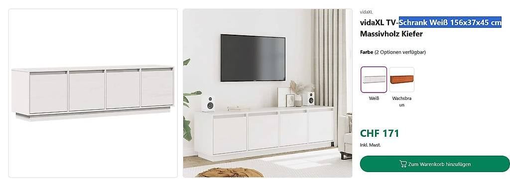 Armadi: Schrank Weiß 156x37x45 cm – Usato da Neuhaus SG venduto da sara.lourenco92 3