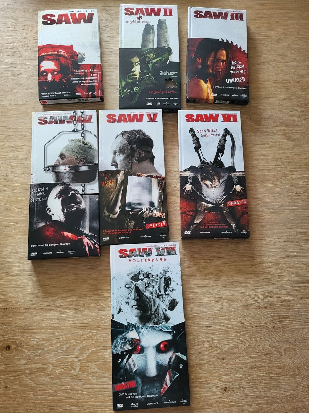 Tutti i DVDs: Saw 1-7 im Mediabook – Usato da Zürich venduto da Knudell0