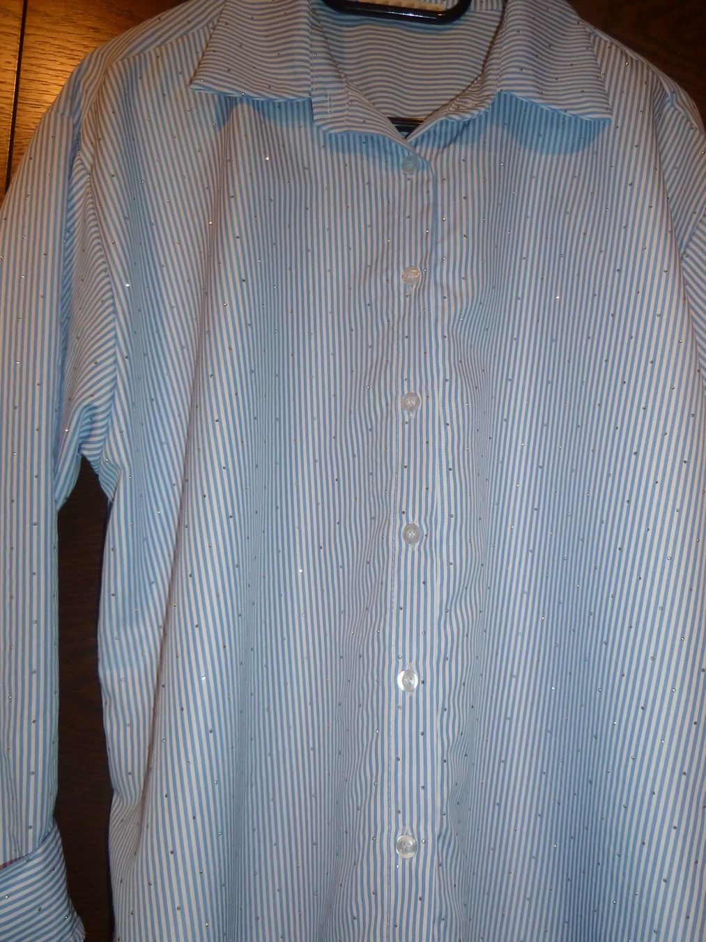 Camicette: tolle LONGBLUSE, mit Strass-Steinchen, hellblau, Gr. L – Nuovo (secondo la descrizione) da Kestenholz venduto da Fechy