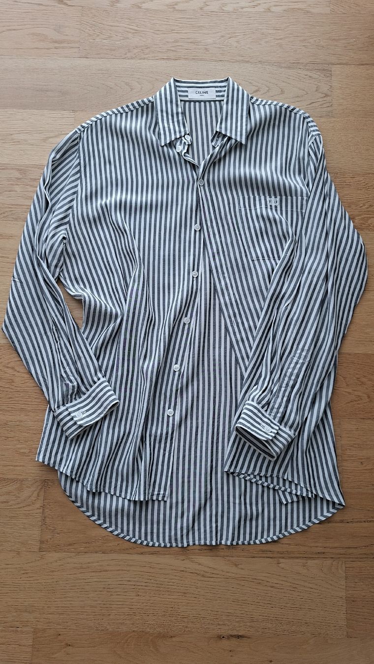 Celine Camicette: Céline Triomphe Bluse gestreift Grösse 36 - 40, oversized – Usato da Wallisellen venduto da Ellasophialove 1