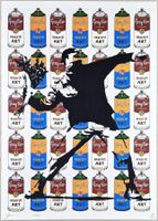 Death NYC Ltd Pop Art Druck " Warhol Banksy Flower Thrower