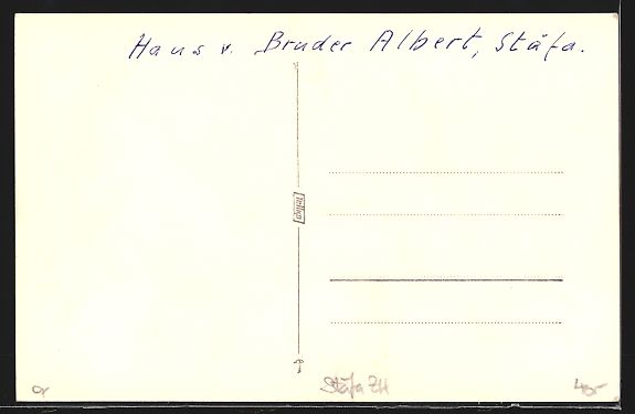 Cartoline postali: Foto-AK Stäfa, Haus von Bruder Albert – Usato da Berlin venduto da bartko-reher 1
