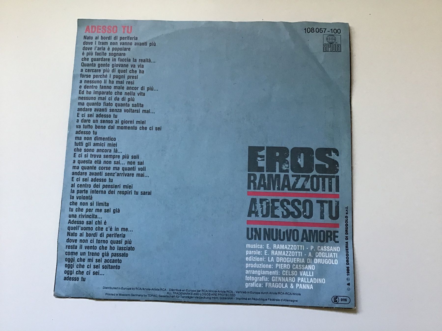 Dischi in vinile: Single LP - Eros Ramazzotti – Usato da Niederuzwil venduto da Mala 1