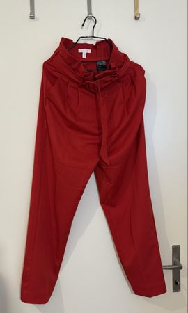 Stoffhose rot High-Waist (H&M, Gr. 36)