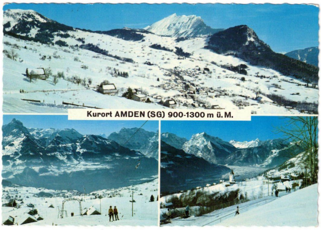 Cartoline postali: Amden - 3 Bild AK – Usato da Binningen venduto da Mountainrider