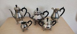 5-teiliges Kaffee- und Teeservice, versilbert