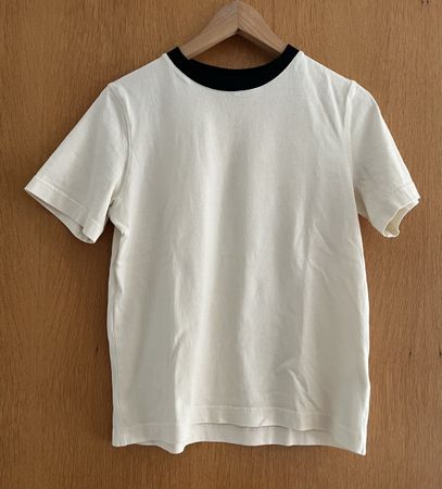 Massimo Dutti T-Shirt white black collar size M ❤️