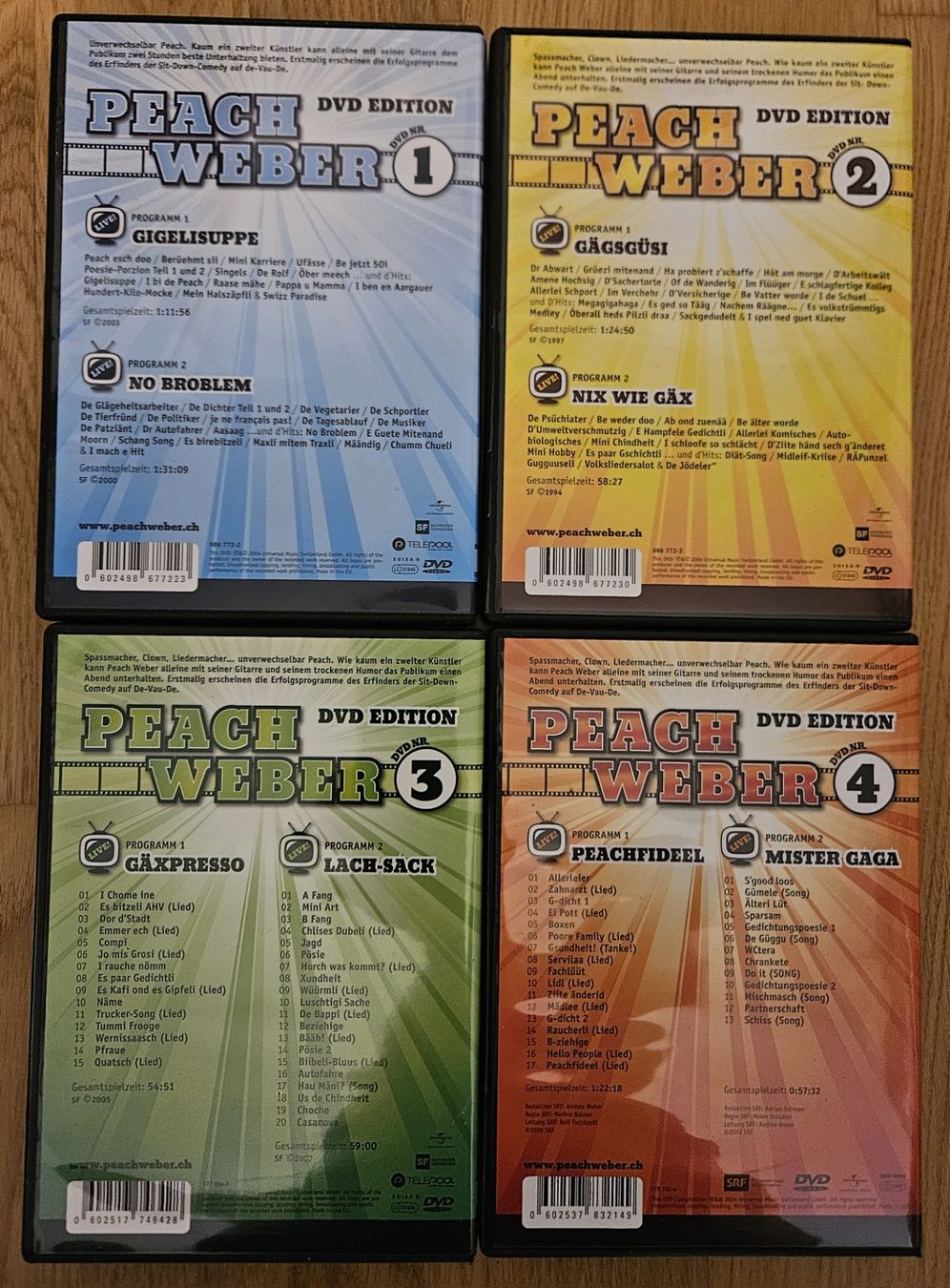 Tutti i DVDs: Peach Weber DVD-Edition 1-4, Schweizer Comedy zum Lachen – Nuovo (secondo la descrizione) da Muttenz venduto da Gepard23 1