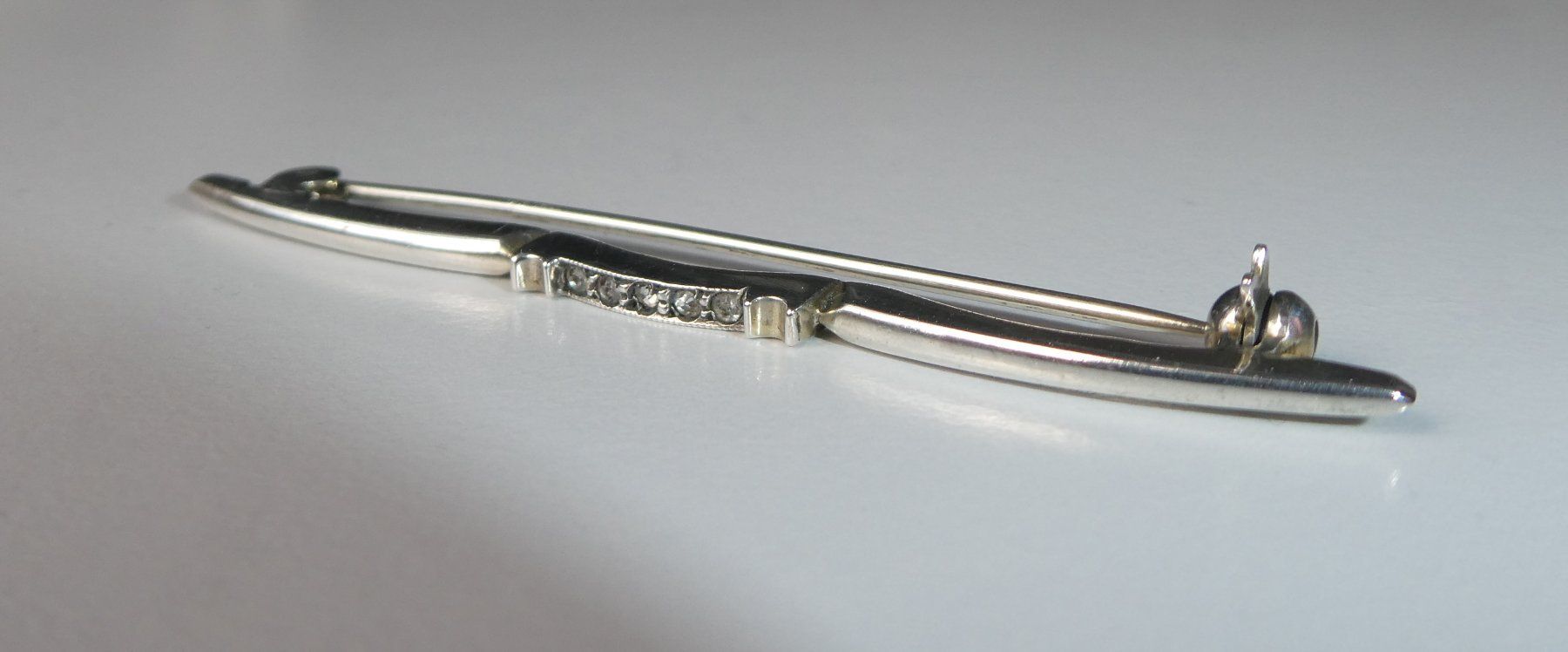 Spille & Fermagli: antike Brosche AKF 800 Silber 5 Steine Anstecknadel – Usato da Frauenfeld venduto da dhour 1