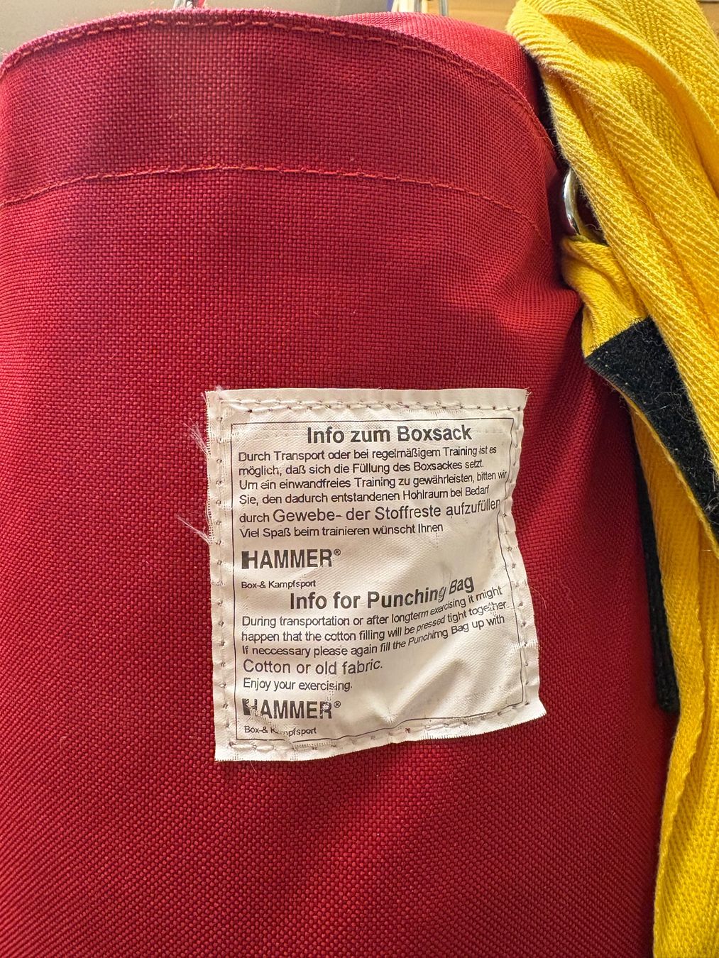 Sacchi da boxe: Schwerer Boxsack von Hammer mit Deckenbefestigung – Usato da Zürich venduto da welle-skitt 1