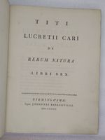 BASKERVILLE PRESSE - TITUS LUCRETIUS - DE RERUM NATURA