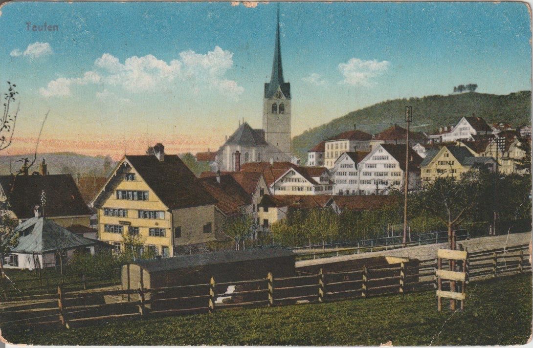 Cartoline postali: AB 153 Teufen, 1913 – Usato da Freienbach venduto da Bhaltis
