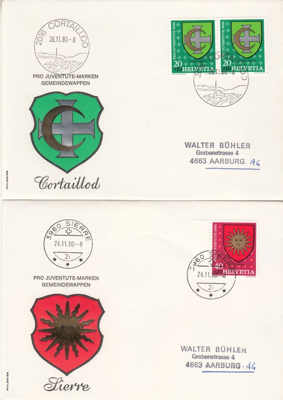 Tutti i francobolli: SBK J273 - J276 FDC einzeln mit Ortsstempel – Usato da Bürglen TG venduto da StampGraf 1