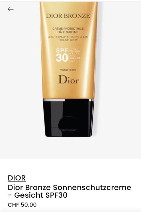 Dior bronze outlet protection solaire