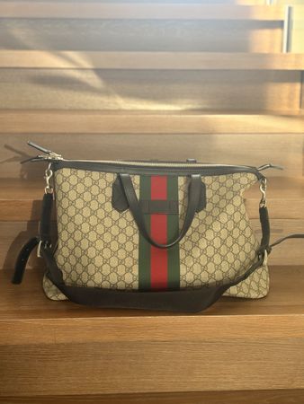Original GUCCI Bag GG Supreme Web Monogram – Travel Bag