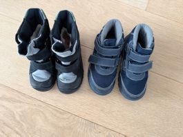 Kinder 2 P. Schuhe 23 Elefant u. 26 blau m. Klettverschluss
