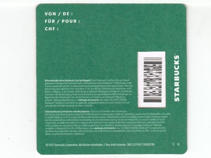 Cartoline: Carte cadeau Starbucks – Usato da Thônex venduto da TIFANY02 1
