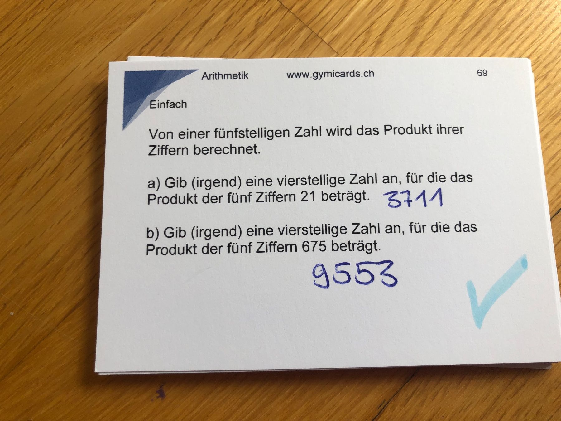 Altro materiale scolastico: Gymicards ab 2./3. Sek. – Usato da Zürich venduto da kakusB 1