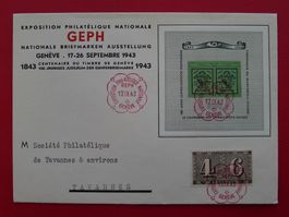 1943, W18 auf Ersttagsbrief v. GENF, Kat: 110.-+ sehr sauber