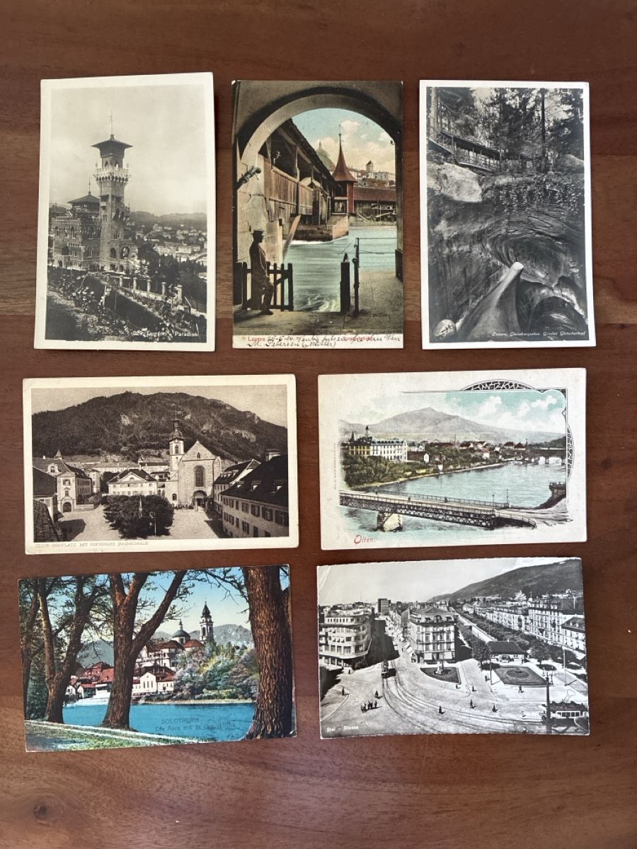 Cartoline postali: 15 Ansichtskarten Schweiz Überraschungs Paket 98 – Usato da Oftringen venduto da Cla.vD.74