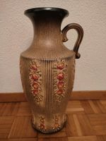 Alte Vintage Blumenvase Keramik Vase, braun gemustert