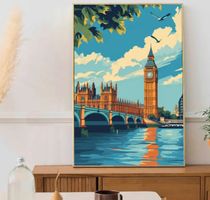 London Big Ben Poster Leinwandbild 40x60cm NEU (Rahmenlos)