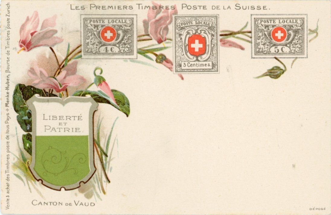 Cartoline postali: Schweiz  CH -  Briefmarken - Karte      um 1900 – Usato da Brig venduto da Valcards54