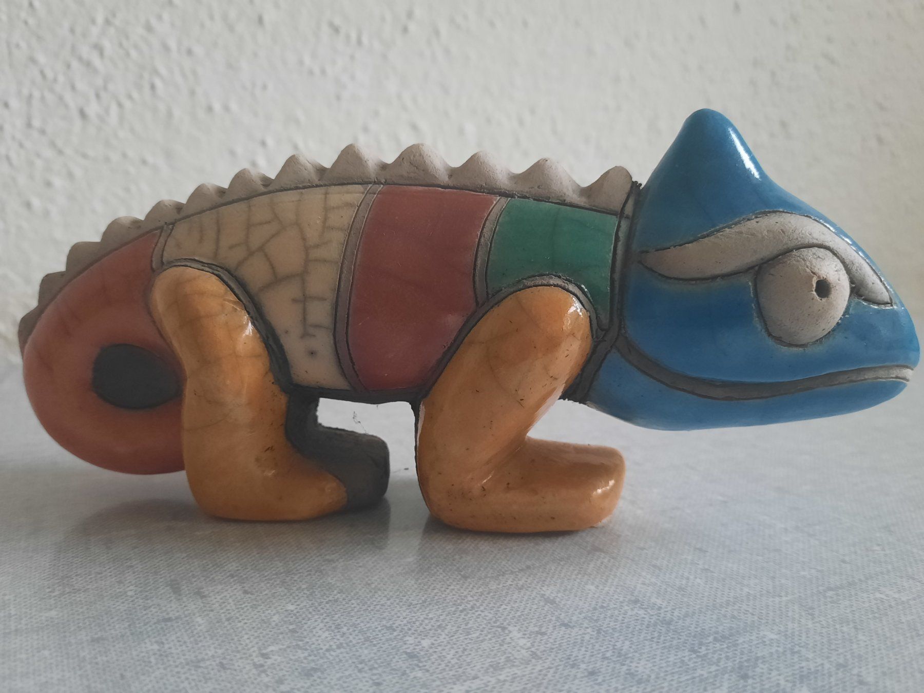 Statuette: Bunter Keramik Leguan – Usato da Weinfelden venduto da Yenas10 1