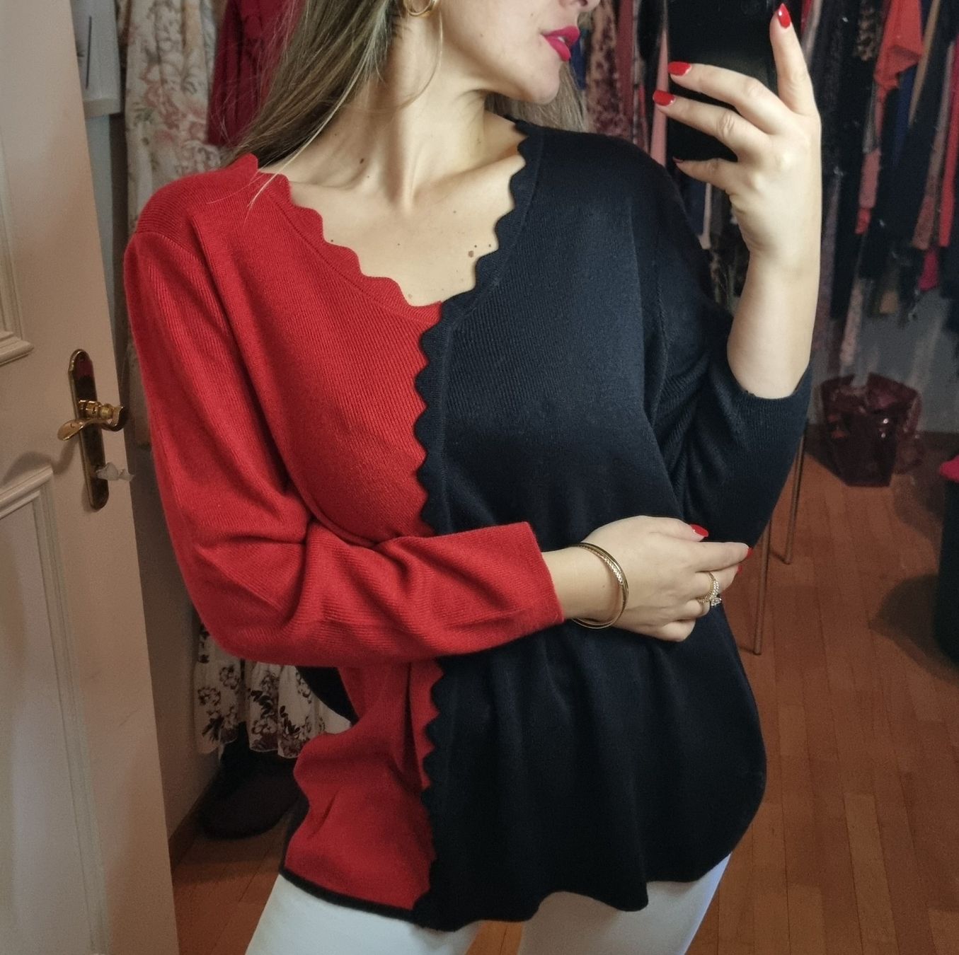 Pulls & Sweat-shirts: Stylischer Damenpullover, zweifarbig, Gr. XL – D'occasion à Wald ZH par CapLux