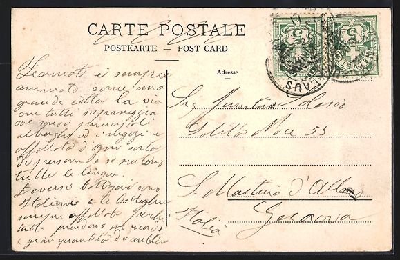 Cartoline postali: St. Niklaus /Ligne Viège-Zermatt, Ortsa – Usato da Berlin venduto da bartko-reher 1