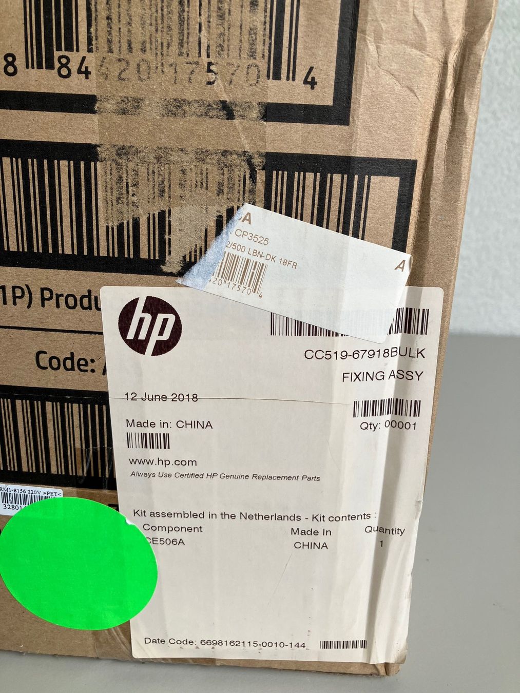 Hewlett Packard Cartucce per stampanti & toner: HP Fuser Kit CE 506 A Originalverrpackt – Nuovo e nell'imballaggio originale da Stallikon venduto da Colombaccio 1