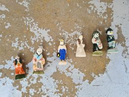 Keramik: 6 x Dreikönigsfiguren vintage