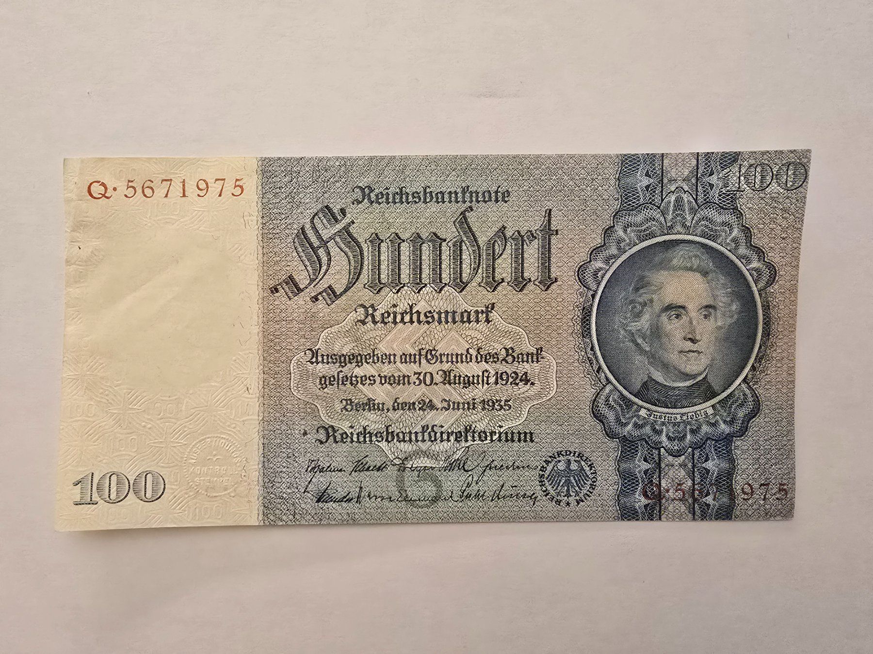 Banconote: 100 Mark 1924 Reichsbanknote – Nuovo (secondo la descrizione) da Neuenhof venduto da brasvarela