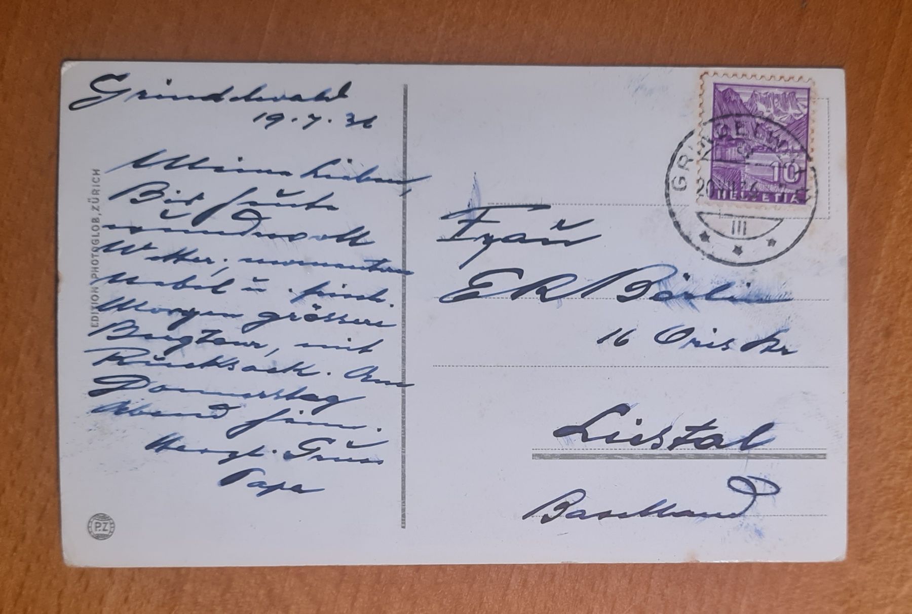 Cartoline postali: Kleine Scheidegg mit Hotel 1936 – Usato da Ebikon venduto da Donar50 1