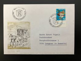 Couvert Tag der Briefmarke 1971 Rüti ZH