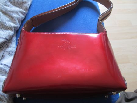 Maison Mollerus Handasche Rotes Lackleder Signiert Top Model
